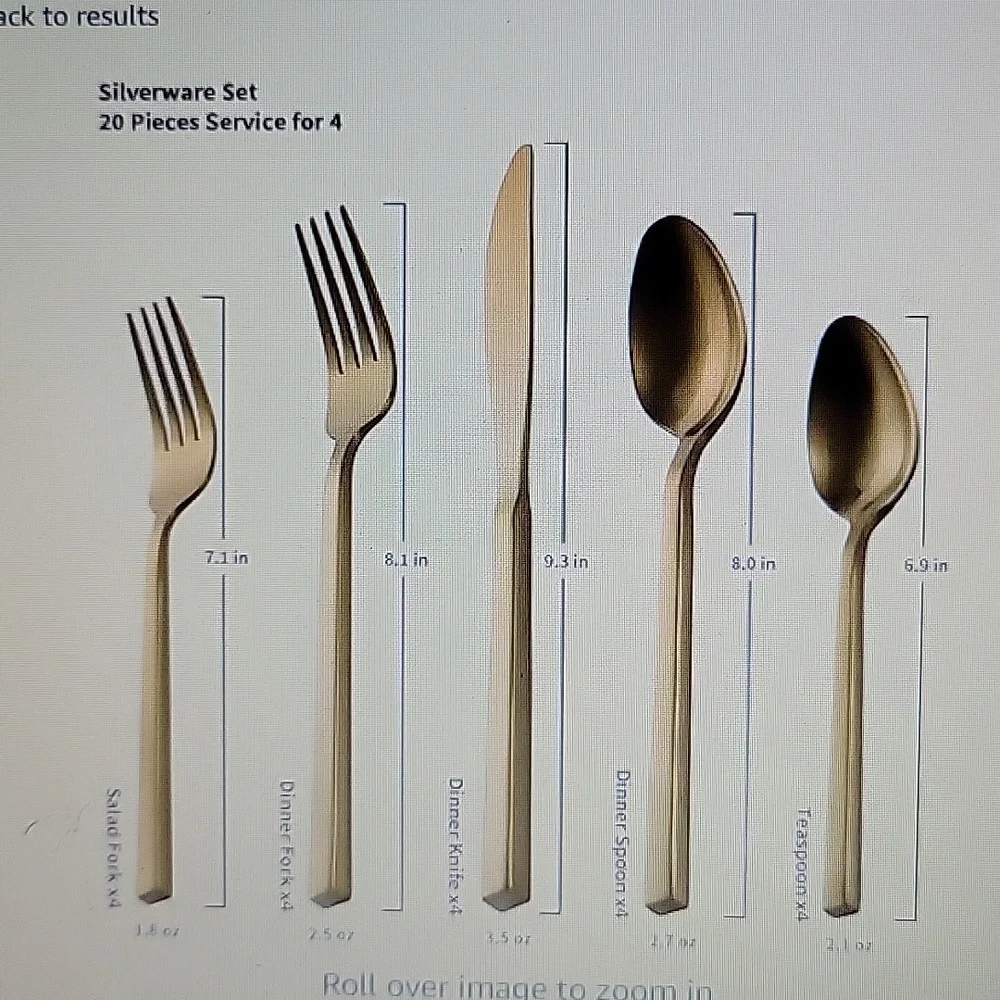 Alata Cube Golden 20 piece forged silverware set stainless steel flatware New